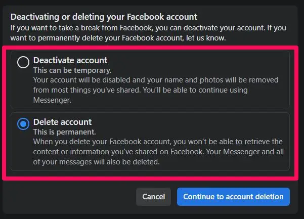 How to delete your Facebook account