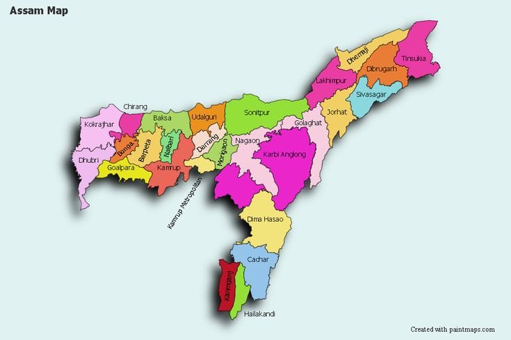 how many states in india | Map of Assam