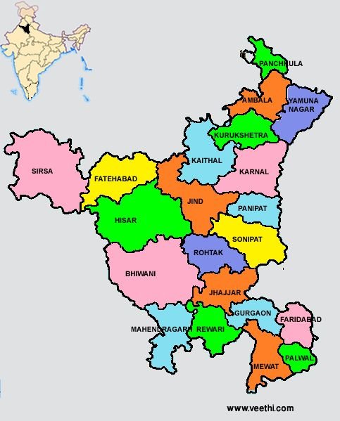 how many states in india | Map of Haryana