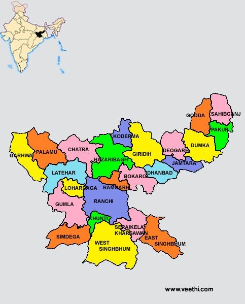 how many states in india | Map of Jharkhand