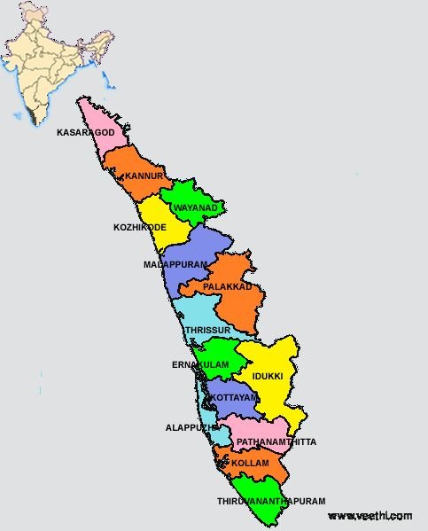 how many states in india | Map of Kerala