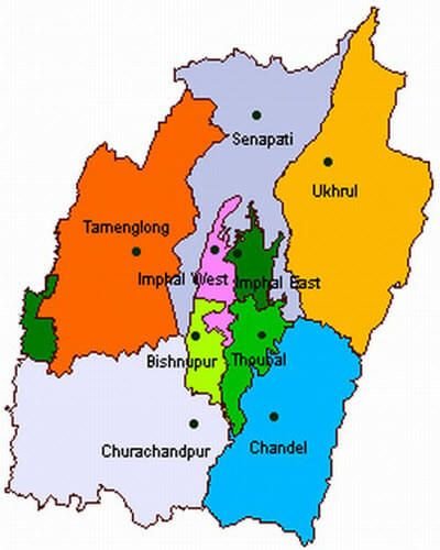 how many states in india | Map of Manipur