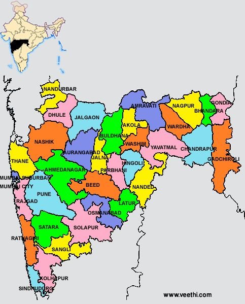 how many states in india | Map of Maharashtra