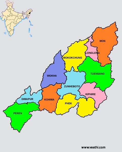 how many states in india | Map of Nagaland