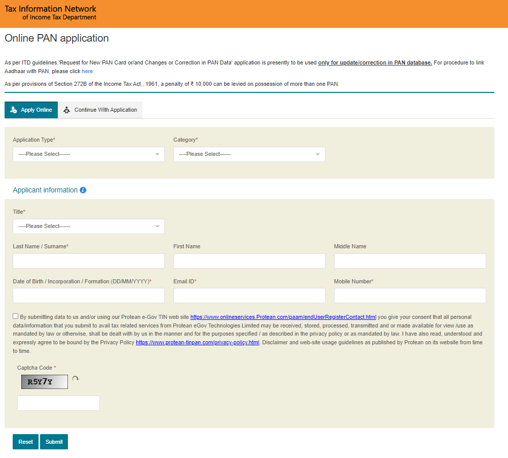 PAN Application through NSDL (Protean) Portal | How to Apply for Pancard 