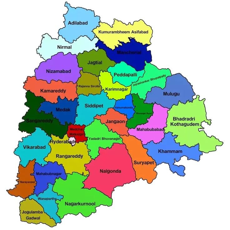 how many states in india | Map of Telangana