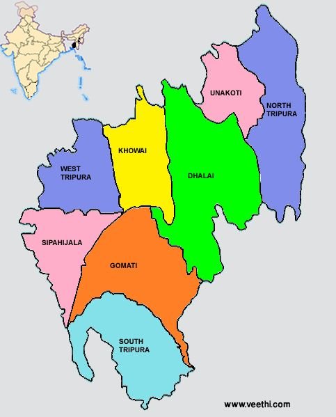 how many states in india | Map of Tripura