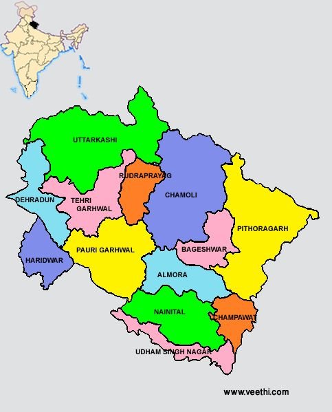 how many states in india | Map of Uttarakhand