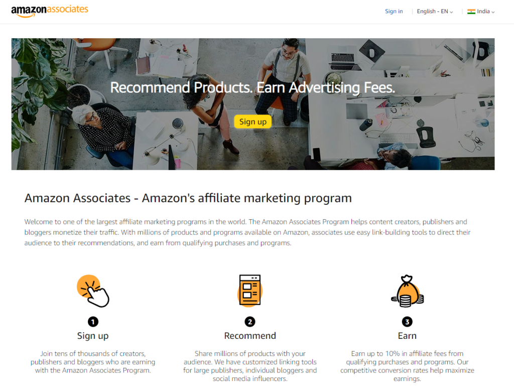 How to create amazon affiliate account