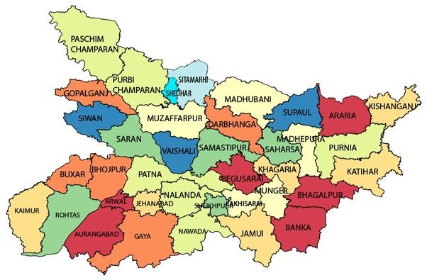 how many states in india | Map of Bihar